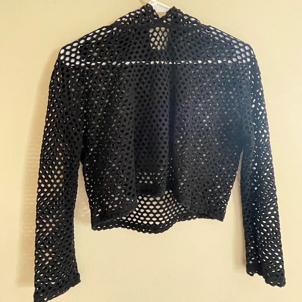 Hot Topic Mesh Cropped Long Sleeve